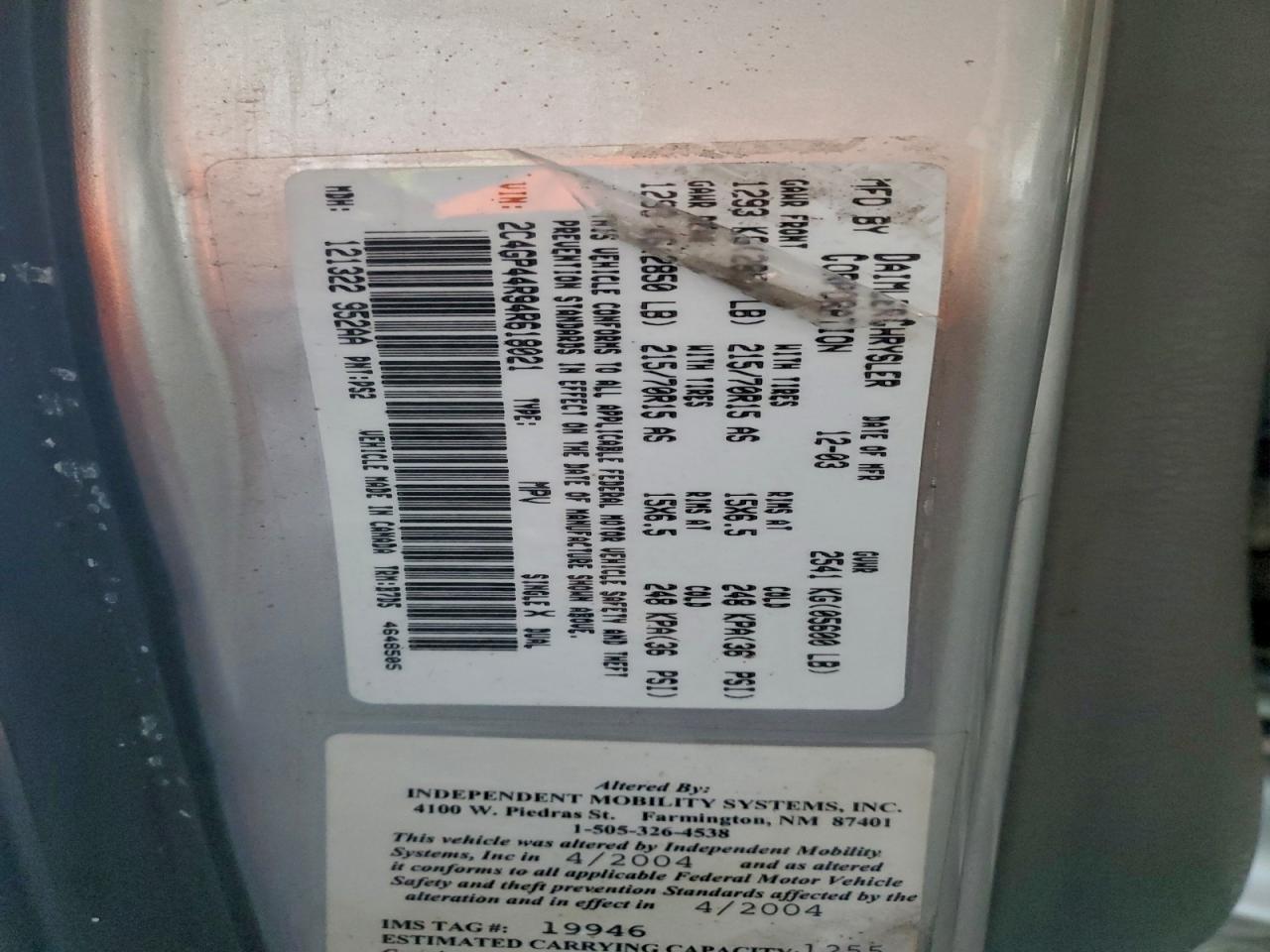 Chrysler Minivan Lx Image 10